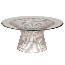 ガラスの天板とワイヤーの曲線が織りなす造形美 プラットナー ローテーブル